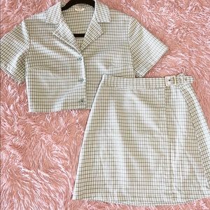 Brandy Melville Green Plaid Set